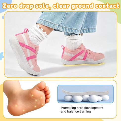 Scurtain Toddler Shoes Girl Boy Wide Toe Breathable Barefoot Shoes Little Kids Slip on School Tennis Shoes Flexible Rubber Casual Flat Sneakers in Saudi Arabia