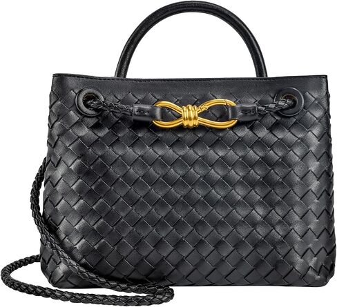 Woven Tote Bag for Women Leather Shoulder Handbag Designer Top Handle Purses in Kuwait