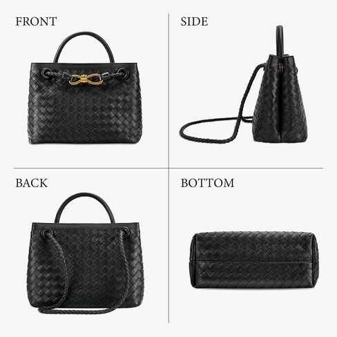 Woven Tote Bag for Women Leather Shoulder Handbag Designer Top Handle Purses in Kuwait