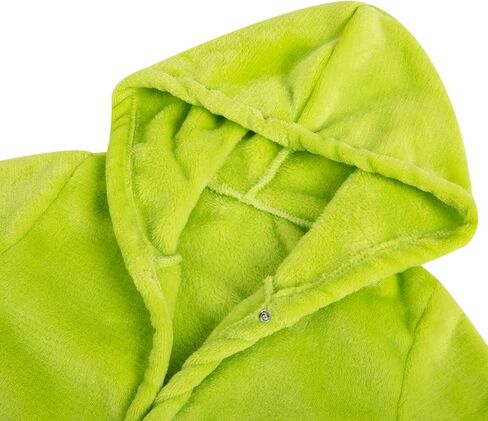 Boys' Girls' Hooded Bathrobe Soft Plush Robe Kids Sleepwear Dressing Gown Gift (US, Age, 4 Years, 5 Years, Green) in Saudi Arabia