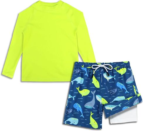 MILANKERR Toddler Boys Rash Guard Sets,Swim Trunks with Compression Liner UPF50+ in Saudi Arabia