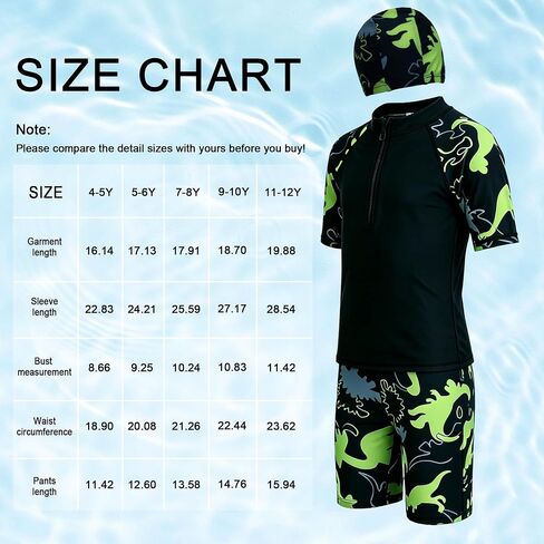 LUCKYLI Boys Swim Set – UPF50+ Rashguard, Trunks with Drawstring & Cap, 4-Way Stretch, Quick Dry, Sublimated, for Beach/Pool in Kuwait