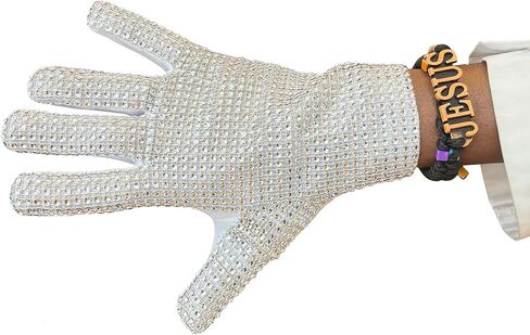 Rhinestone Glove for Wen Women Kids Fans Sequin Glove (Left glove for adult) in Kuwait