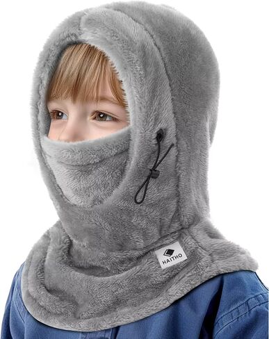 Kids Ski Mask Balaclava for Boys Girls, 2 Size Fleece Winter Face Mask Hat for Kids Toddler, Warm Balaclava Hood Neck Scarf in Kuwait