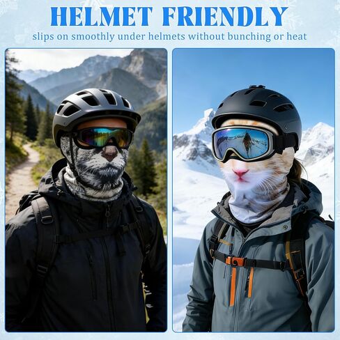 4Pcs Cat Ski Mask 3D Printed Cat Mask Animal Funny Ski Masks Cute Cats Animal Face Masks with Ears Cats Balaclava in Saudi Arabia