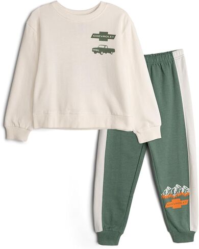 Chevrolet General Motors Vintage Fleece Pullover Sweatshirt and Jogger Pants Outfit Set Toddler to Little Kid Sizes (2T - 7) in Kuwait