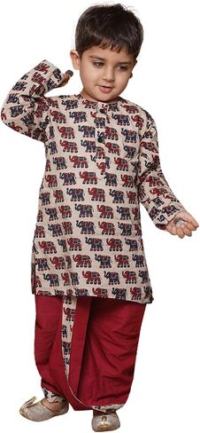 AJ DEZINES Kids Printed Kurta Dhoti Set for Boys Indian Traditional Party Wear Bollywood Style Wedding Dress || Diwali Outfit in Kuwait