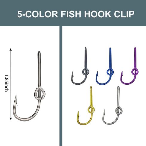 DHATMYC 5PCS Fish Hook Hat Clip Gold Hats Pins Decal Fish Hooks for Cap Hat Tie Clasp Money Clip in Saudi Arabia