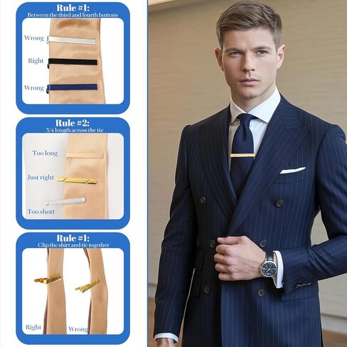 16 Pcs Tie Clips for Men, Black Gold Silver Blue Red Tie Bar Set for Regular Necktie, Fashion Designs Necktie Bar Pinch Clips Suitable For Father's Day Wedding Anniversary Business in Kuwait
