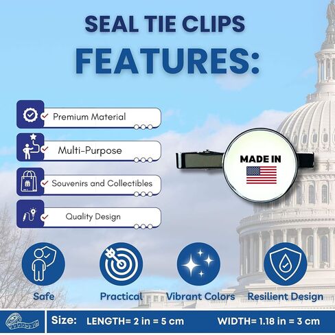 Tie Clip - State Seal Oklahoma - USA | 1.18-Inch State Flag Tie Clip | USA Flag Tie Bar for Men | Perfect for Formal Events, Business, and Gifts in Saudi Arabia