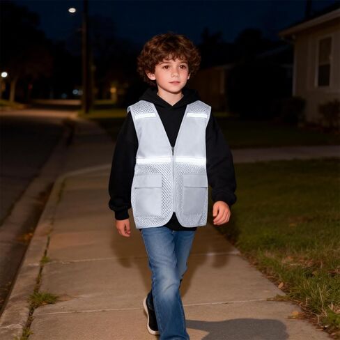 RKSTN Kids Student Reflective Safety Vest Sleeveless Jacket for Outdoor Activities Reflection Work Clothes in Saudi Arabia