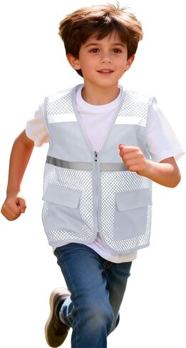 RKSTN Kids Student Reflective Safety Vest Sleeveless Jacket for Outdoor Activities Reflection Work Clothes in Saudi Arabia