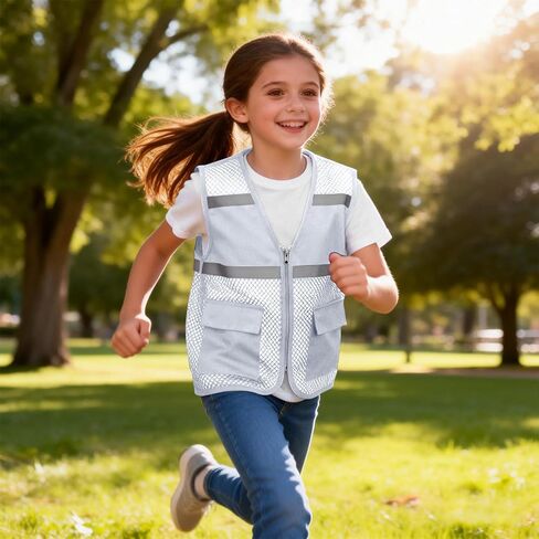 RKSTN Kids Student Reflective Safety Vest Sleeveless Jacket for Outdoor Activities Reflection Work Clothes in Saudi Arabia