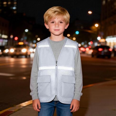 RKSTN Kids Student Reflective Safety Vest Sleeveless Jacket for Outdoor Activities Reflection Work Clothes in Saudi Arabia