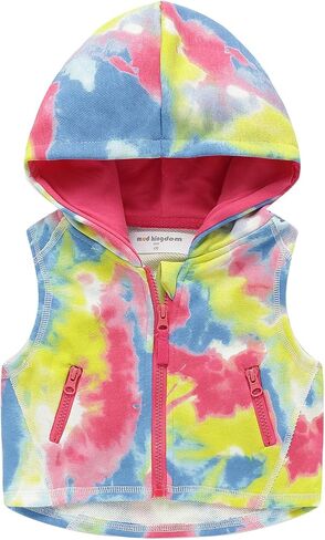 Mud Kingdom Girl Hooded Vest Lightweight Zip Front Kids Warm Vest With Pockets in Kuwait