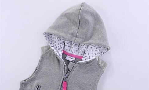 Mud Kingdom Girl Hooded Vest Lightweight Zip Front Kids Warm Vest With Pockets in Kuwait