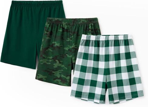 PATPAT Boys Pajama Shorts Matching Sets Soft Loungewear Short 3 Pack Summer Elastic Waist Pjs Bottom for Kids in Kuwait