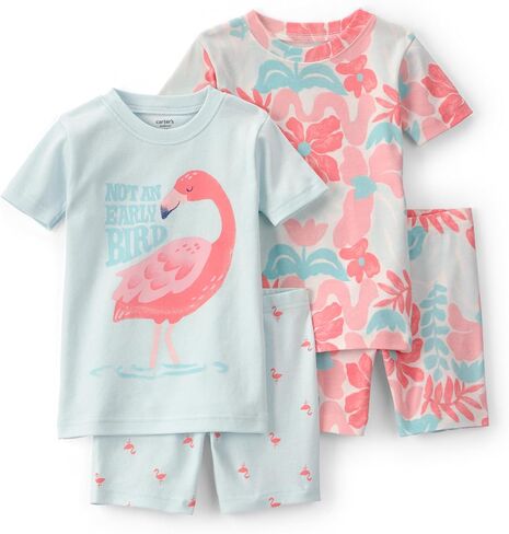 Carter's Girls' 4-piece Tight Fit Cotton Pajama Set in Kuwait