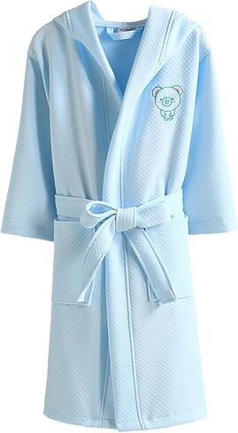 Girls Robes 100% cotton Terry Bathrobe Soft Hooded Towel Robe Kids Cotton Spa Robes for Kids 3-12 Years in Saudi Arabia