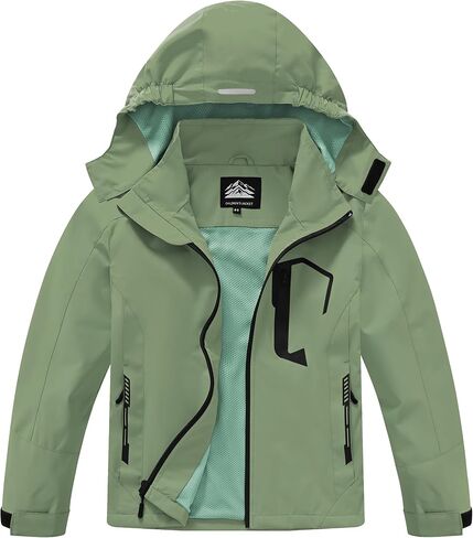 Kids Rain Jacket Boys Girls Lightweight Raincoats Kids Outdoor Windbreaker Jackets with Detachable Hood in Saudi Arabia