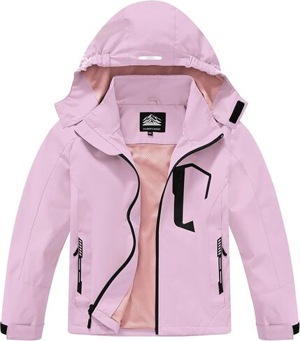 Kids Rain Jacket Boys Girls Lightweight Raincoats Kids Outdoor Windbreaker Jackets with Detachable Hood in Saudi Arabia