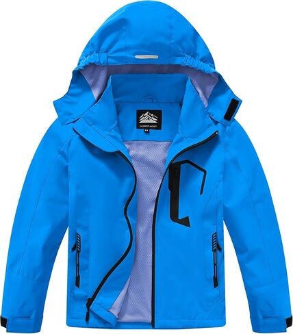 Kids Rain Jacket Boys Girls Lightweight Raincoats Kids Outdoor Windbreaker Jackets with Detachable Hood in Saudi Arabia