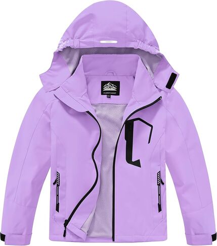 Kids Rain Jacket Boys Girls Lightweight Raincoats Kids Outdoor Windbreaker Jackets with Detachable Hood in Saudi Arabia