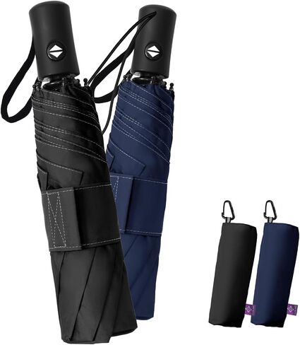 Compact Travel Windproof Umbrella, 43" Auto open/close Folding Quick Dry Umbrellas for Rain, Lightweight Portable Small for Backpack Car, Thoughtful Gift for Women Men Kids, TSA Approved in Saudi Arabia