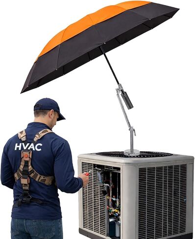 FLYKEY Magnetic Umbrella with Base for HVAC – Portable Sun & Rain Protection Folding Umbrella for Outdoor Work – Ideal for Roof Repairs, Vehicle Maintenance, Stay Cool & Dry in Kuwait