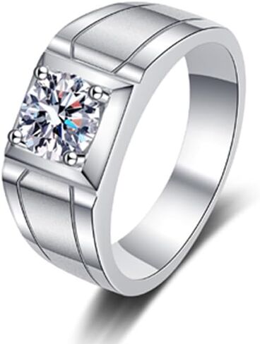 Men's 14K Gold over S925 Sterling Silver Wedding Band, Featuring 0.5/1 Carat D-Color Round Cut Diamond, Iced-Out Brilliance with Timeless Elegance in Kuwait