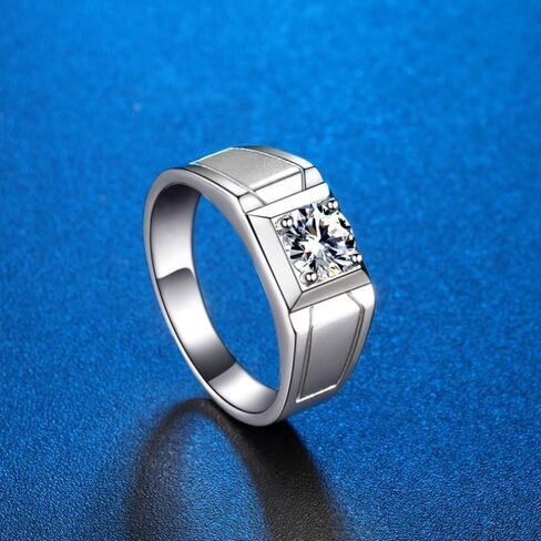 Men's 14K Gold over S925 Sterling Silver Wedding Band, Featuring 0.5/1 Carat D-Color Round Cut Diamond, Iced-Out Brilliance with Timeless Elegance in Saudi Arabia