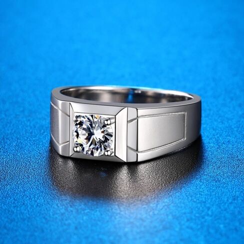 Men's 14K Gold over S925 Sterling Silver Wedding Band, Featuring 0.5/1 Carat D-Color Round Cut Diamond, Iced-Out Brilliance with Timeless Elegance in Saudi Arabia