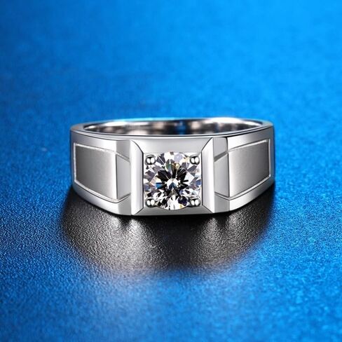 Men's 14K Gold over S925 Sterling Silver Wedding Band, Featuring 0.5/1 Carat D-Color Round Cut Diamond, Iced-Out Brilliance with Timeless Elegance in Saudi Arabia