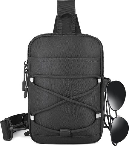 MOZETO Mini Sling Bag, Mens Travel Hidden Anti-theft Pocket Small Crossbody Bag, Water Resistant Phone Holder Casual Utility Chest Side Pack in Kuwait