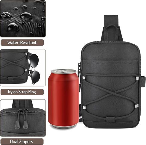MOZETO Mini Sling Bag, Mens Travel Hidden Anti-theft Pocket Small Crossbody Bag, Water Resistant Phone Holder Casual Utility Chest Side Pack in Kuwait