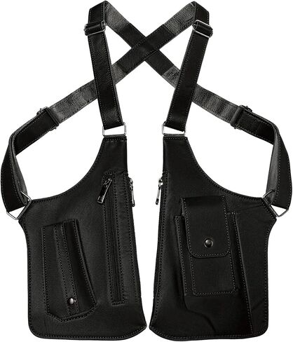 ECGER Large Double Shoulder Armpit Bag - Underarm Holster for Men, Anti-Theft Concealed Crossbody Wallet|phone Pouch for Outdoor Travel Cycling Work, Premium PU Leather (Black Armpit Bag) in Saudi Arabia