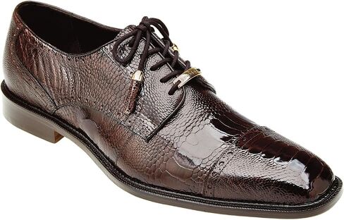 Belvedere Mens Shoes Batta Chocolate Brown Genuine Ostrich 14006 Width — Medium (D, M), US Shoe Size (Men's) — 9.5 in Saudi Arabia