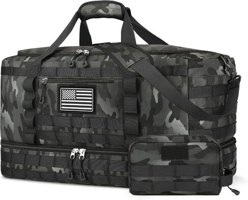 ETRONIK Gym Bag for Men Women, Carry on Luggage 22x14x9 Airline Approved, Tactical Travel Duffle Bag with Toiletry Bag and Shoe Compartment, Weekender Overnight with Wet Pocket for Workout, Black in Kuwait