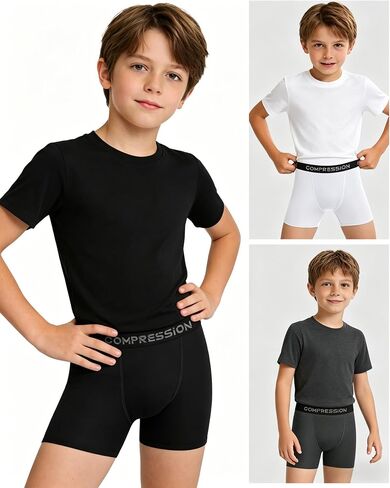 Dalavch 1/4 Pack Youth Boys Sliding Compression Shorts with Protective Athletic Cup Underwear for Football Baseball in Saudi Arabia