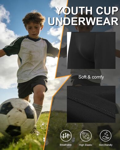 Dalavch 1/4 Pack Youth Boys Sliding Compression Shorts with Protective Athletic Cup Underwear for Football Baseball in Saudi Arabia