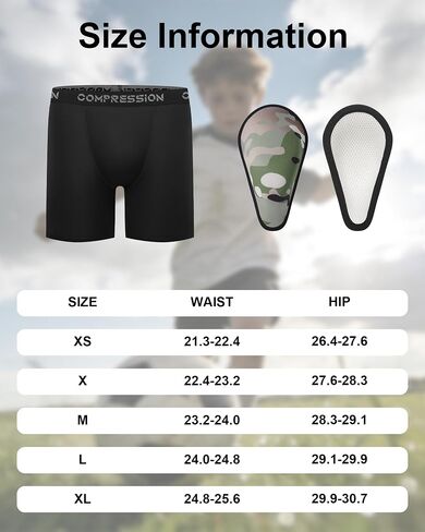 Dalavch 1/4 Pack Youth Boys Sliding Compression Shorts with Protective Athletic Cup Underwear for Football Baseball in Saudi Arabia