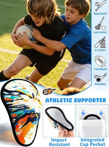 Boys Protective Underwear with 1 Athletic Cup, Soft Cotton Tagless Youth Briefs in Sizes XS,S,M,L,XL, for ages 4 5 6 7 8 9 10 11 12 13 14 15, Football Baseball, 2-Pack White-XS in Saudi Arabia