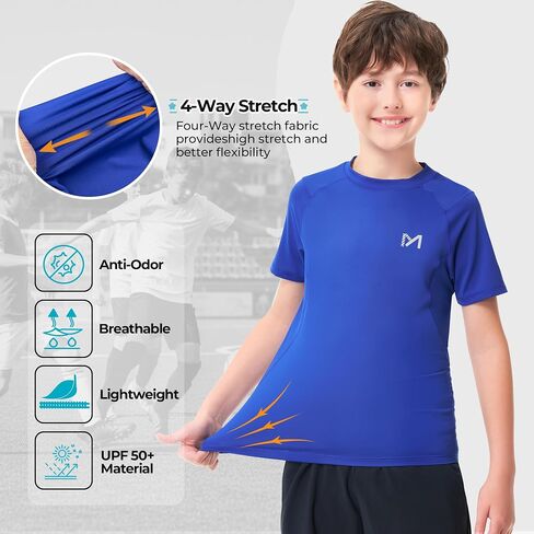 Youth Boys Compression Shirt UPF 50+,Quick Dry Baseball Shirts Kids Athletic Soccer Base Layer Tops in Saudi Arabia