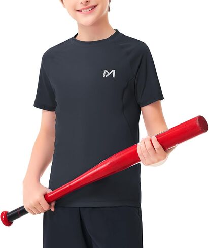Youth Boys Compression Shirt UPF 50+,Quick Dry Baseball Shirts Kids Athletic Soccer Base Layer Tops in Saudi Arabia