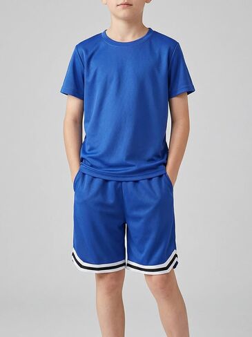 Kids Mesh Sports Set Breathable Quick Dry Lightweight Comfort Fit for Children Outdoor Play Running Activities 7-16Y in Kuwait