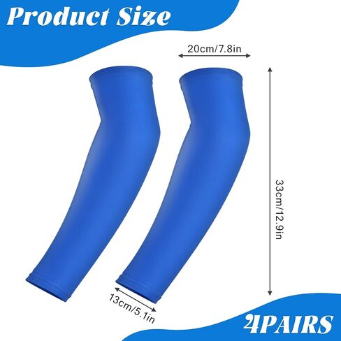 Vin Beauty 4 Pairs Kids Arm Sleeves, UV Sun Protection Cooling Arm Sleeves, Compression Breathable Elastic Sleeve for Youth Boys Girls Basketball Football Baseball Volleyball Sports Outdoor in Kuwait