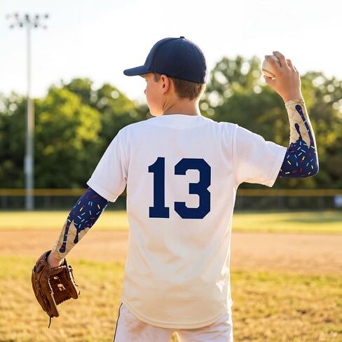 12 Pairs Ice Cream Sports Arm Sleeves for Kids Basketball Baseball UV Sun Protection Cooling Arm Compression Cover in Saudi Arabia