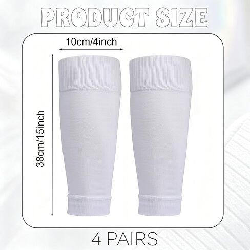 4 Pairs Pre Cut Soccer Socks Sleeves, Precut Soccer Leg Sleeves Compatible With Grip Socks for Football Softball Baseball Rugby in Kuwait