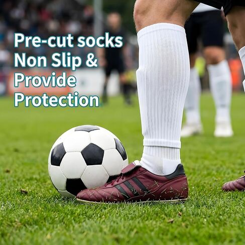 4 Pairs Pre Cut Soccer Socks Sleeves, Precut Soccer Leg Sleeves Compatible With Grip Socks for Football Softball Baseball Rugby in Kuwait