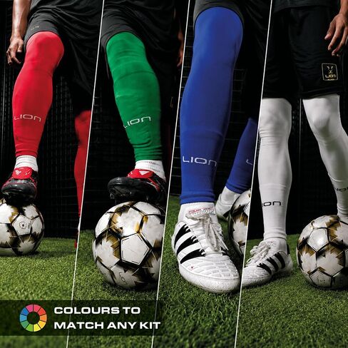 Lion Sportswear Kids Youth Elite Match Soccer Leg Sleeves – Pre Cut Sock Sleeves for Grip Socks - Multiple Colors Available in Kuwait